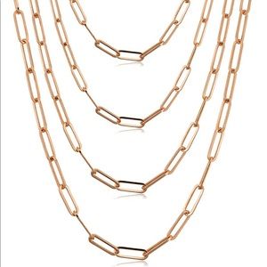 Rose Gold Link Necklace Set - Gold Plated x3 Necklaces
